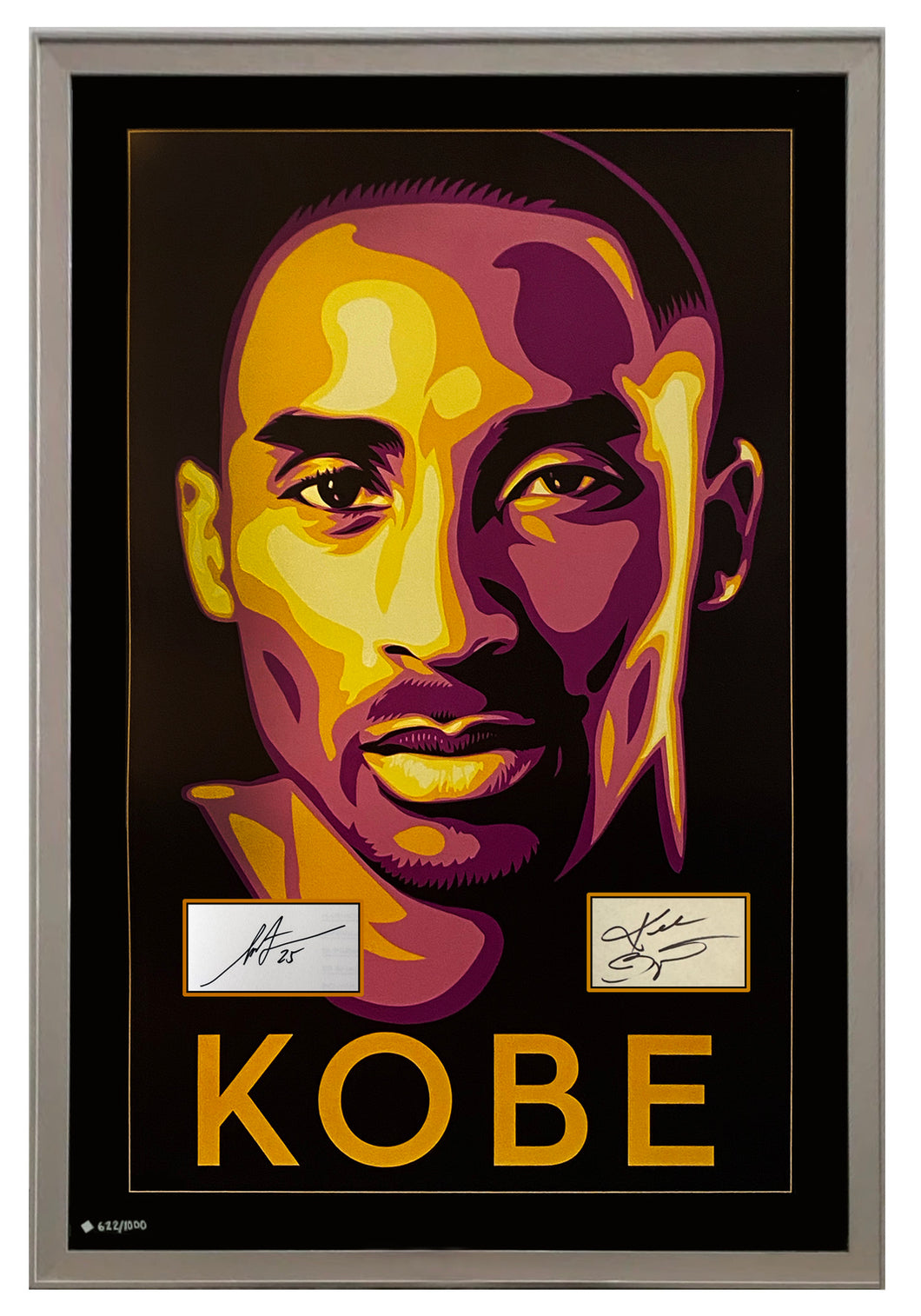 SHEPARD FAIREY 'KOBE' (2008) Custom Framed Lithograph w/Fairey + Kobe Original Sigs. - Signari Gallery 