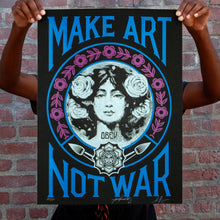 Load image into Gallery viewer, SHEPARD FAIREY x ALFREDO GONZALEZ &#39;Make Art Not War (Painting)&#39; (2025) Custom Framed Screen Print (black)