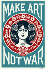Load image into Gallery viewer, SHEPARD FAIREY 'Make Art Not War' (2026) Offset Lithograph Print (blue)