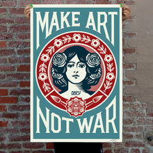 Load image into Gallery viewer, SHEPARD FAIREY 'Make Art Not War' (2026) Offset Lithograph Print (blue)