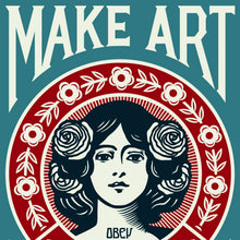 Load image into Gallery viewer, SHEPARD FAIREY 'Make Art Not War' (2026) Offset Lithograph Print (blue)