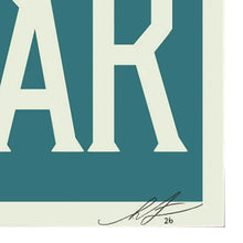 Load image into Gallery viewer, SHEPARD FAIREY 'Make Art Not War' (2026) Offset Lithograph Print (blue)