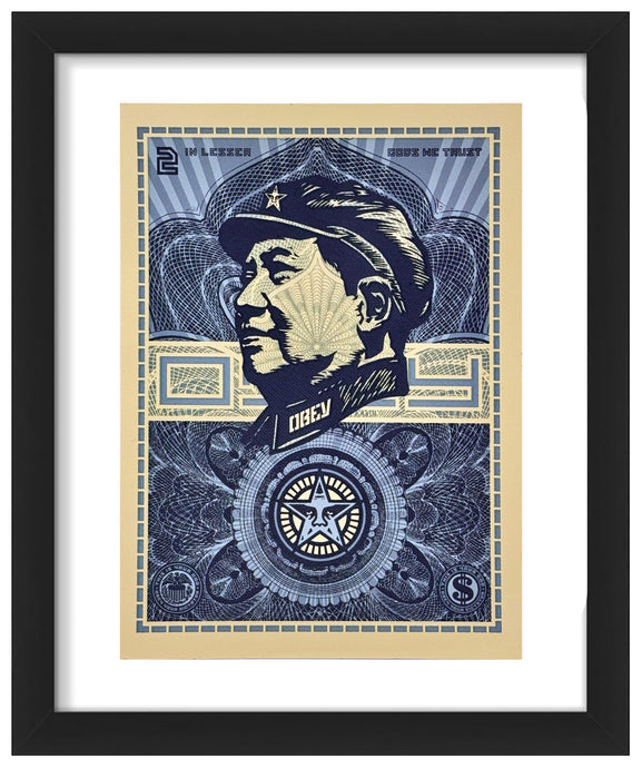SHEPARD FAIREY 'Mao Money' (2019) Framed Original Large Sticker