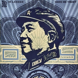 SHEPARD FAIREY 'Mao Money' (2019) Framed Original Large Sticker