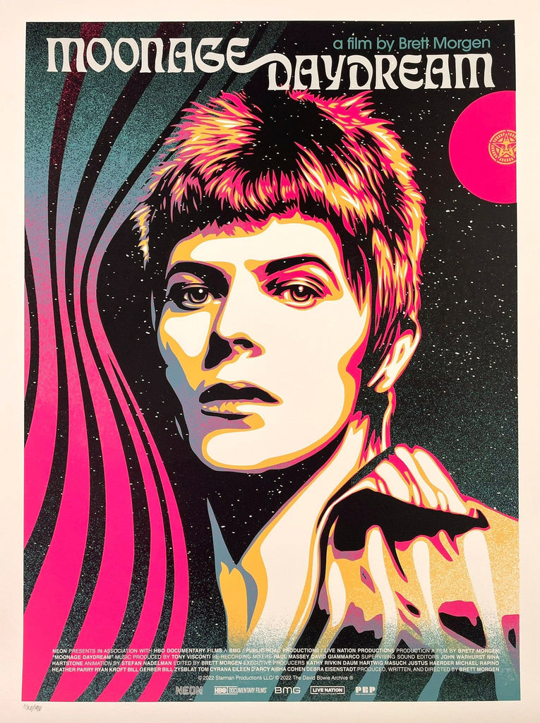 SHEPARD FAIREY x Mondo 'Moonage Daydream (David Bowie)' (2023) Movie Poster Screen Print - Signari Gallery 