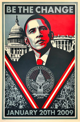 SHEPARD FAIREY 'Be the Change' (2009) Rare Limited Edition Offset Lithograph - Signari Gallery 