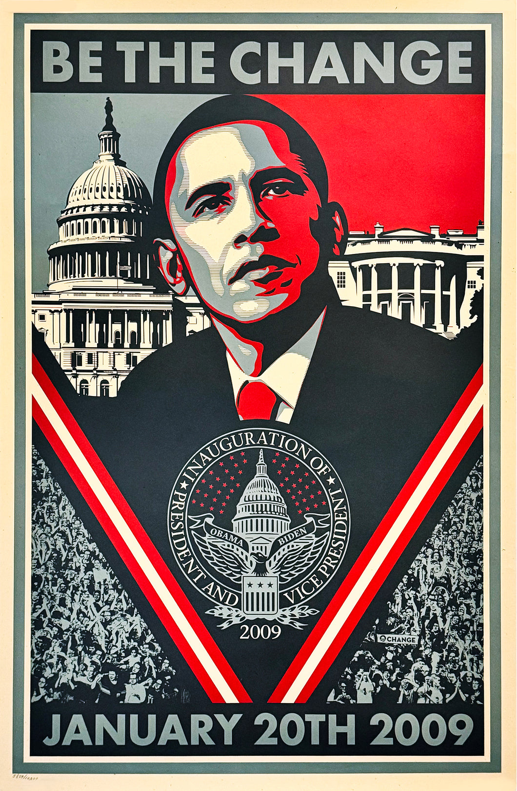 SHEPARD FAIREY 'Be the Change' (2009) Rare Limited Edition Offset Lithograph - Signari Gallery 
