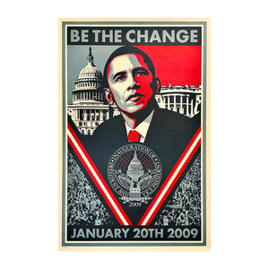 SHEPARD FAIREY 'Be the Change' (2009) Rare Limited Edition Offset Lithograph - Signari Gallery 
