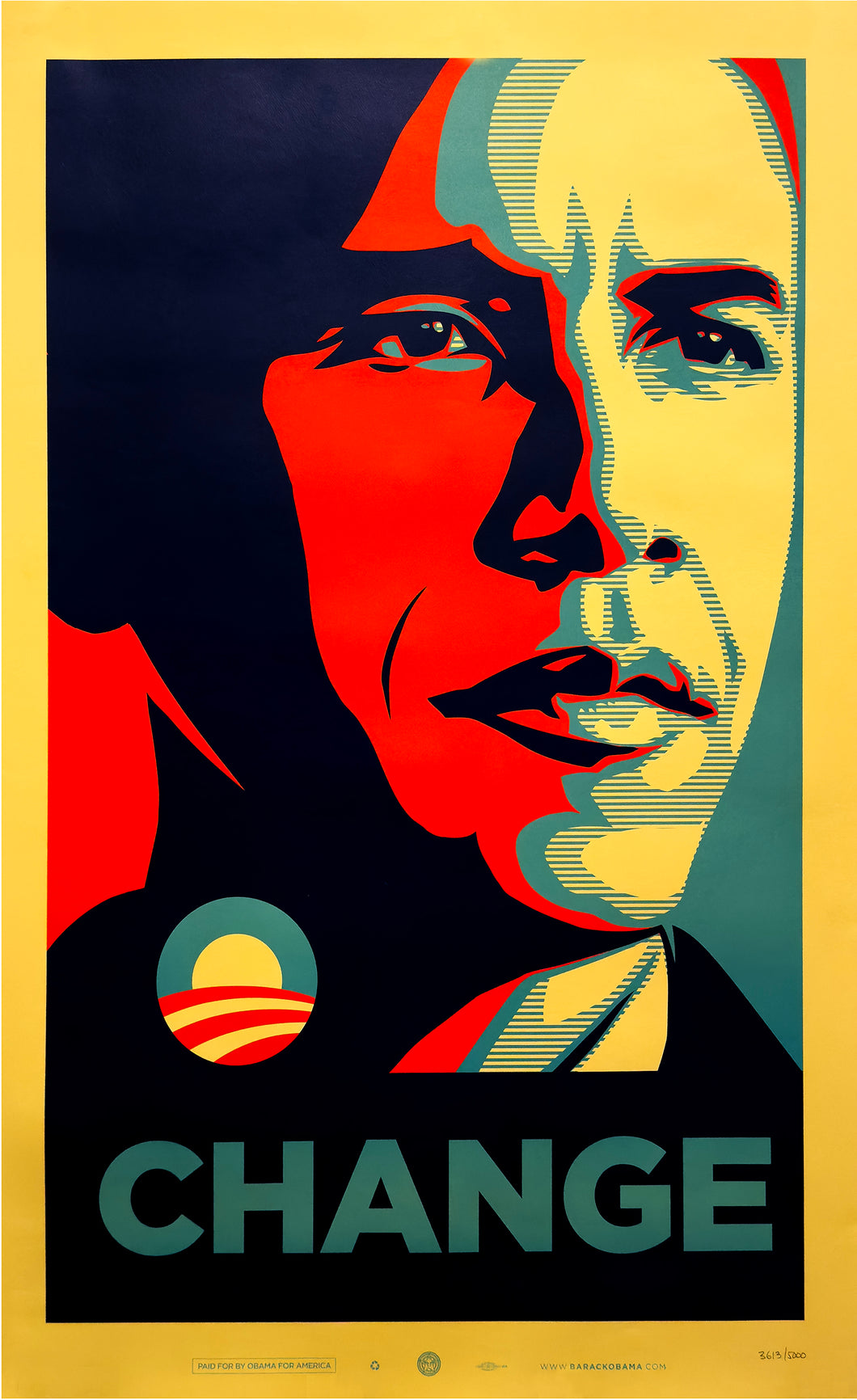 SHEPARD FAIREY 'Obama: Change' (2008) Rare Original Lithograph Print