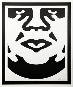 SHEPARD FAIREY 'Obey 3-Face' (white) Lithograph Set - Signari Gallery 