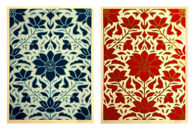 SHEPARD FAIREY 'Obey Deco Floral Pattern' (2024) Screen Print Set - Signari Gallery 