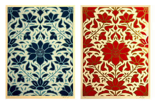 SHEPARD FAIREY 'Obey Deco Floral Pattern' (2024) Screen Print Set - Signari Gallery 