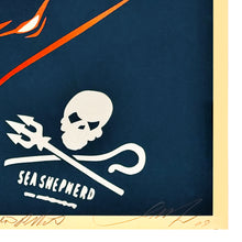 Load image into Gallery viewer, SHEPARD FAIREY &#39;Paul Watson: Sea Shepherd&#39; (2009) RARE Screen Print (lt. blue)