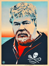 Load image into Gallery viewer, SHEPARD FAIREY &#39;Paul Watson: Sea Shepherd&#39; (2009) RARE Screen Print (lt. blue)