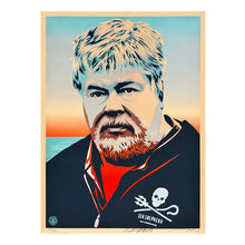 Load image into Gallery viewer, SHEPARD FAIREY &#39;Paul Watson: Sea Shepherd&#39; (2009) RARE Screen Print (lt. blue)