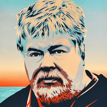 Load image into Gallery viewer, SHEPARD FAIREY &#39;Paul Watson: Sea Shepherd&#39; (2009) RARE Screen Print (lt. blue)