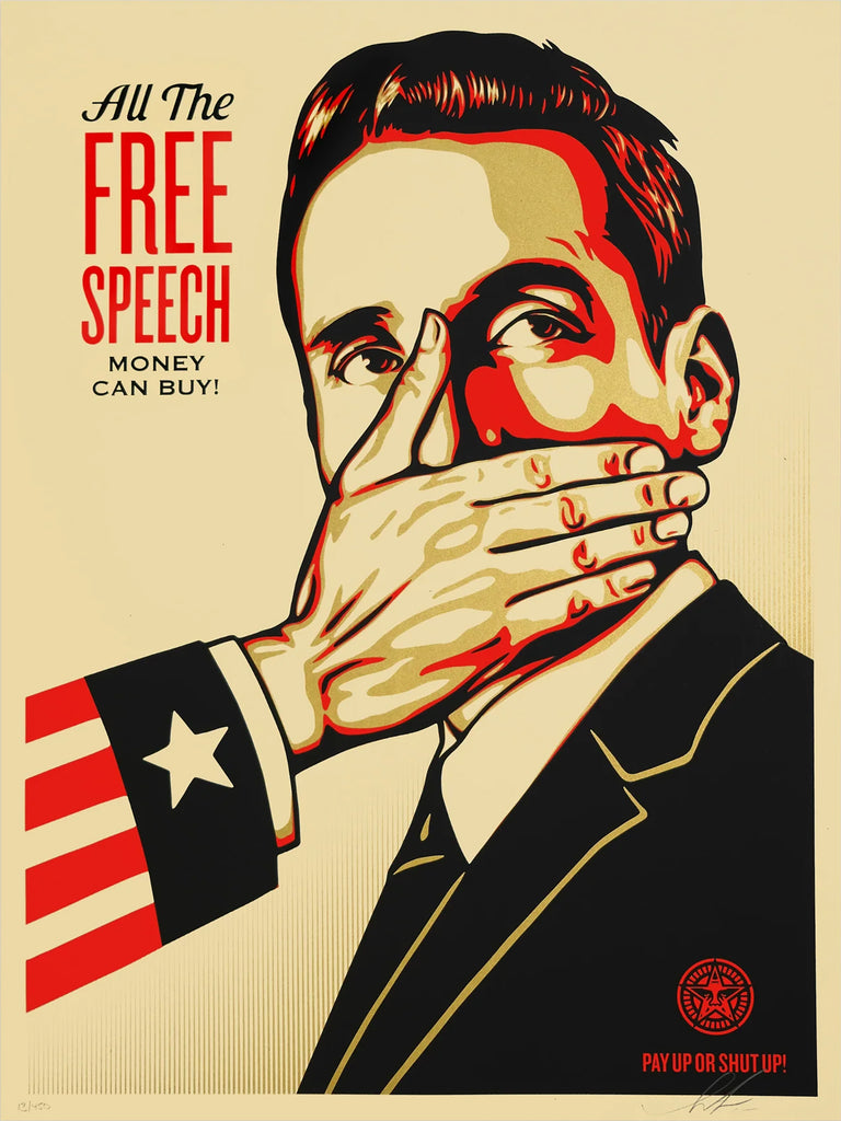 SHEPARD FAIREY 'Pay Up Or Shut Up' (2015) Rare Screen Print
