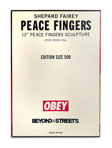 SHEPARD FAIREY 'Peace Fingers' (2023) Epoxy Resin Art Sculpture - Signari Gallery 