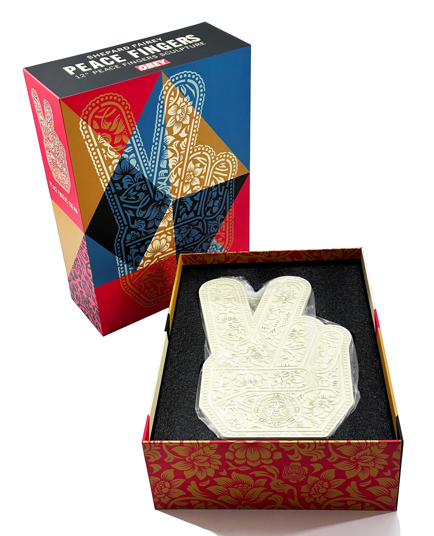 SHEPARD FAIREY 'Peace Fingers' (2023) Epoxy Resin Art Sculpture