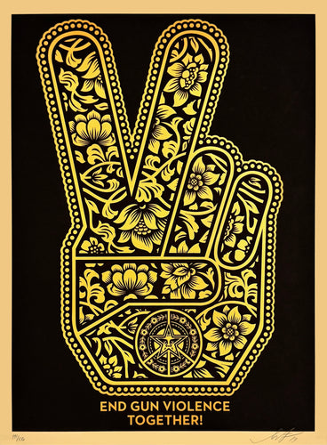 SHEPARD FAIREY 'Peace Fingers (Gun Violence)' (2019) Screen Print (#491)