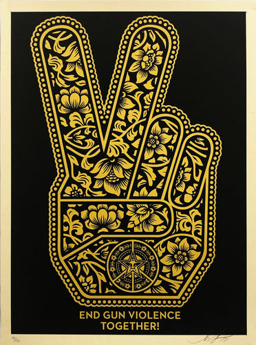 SHEPARD FAIREY 'Peace Fingers (Gun Violence)' (2019) Screen Print