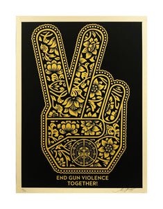 SHEPARD FAIREY 'Peace Fingers (Gun Violence)' (2019) Screen Print