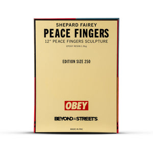 SHEPARD FAIREY 'Peace Fingers' (2024) Resin Designer Art Sculpture (gold)