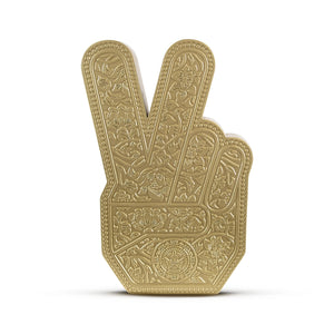 SHEPARD FAIREY 'Peace Fingers' (2024) Resin Designer Art Sculpture (gold)