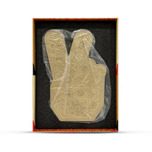 Load image into Gallery viewer, SHEPARD FAIREY &#39;Peace Fingers&#39; (2024) Resin Designer Art Sculpture (gold)