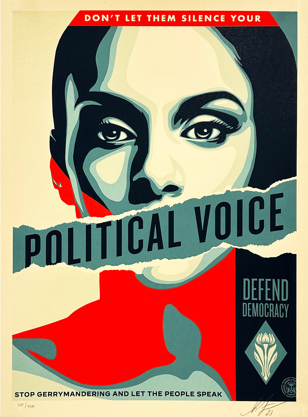 SHEPARD FAIREY 'Political Voice' (2023) Screen Print - Signari Gallery 