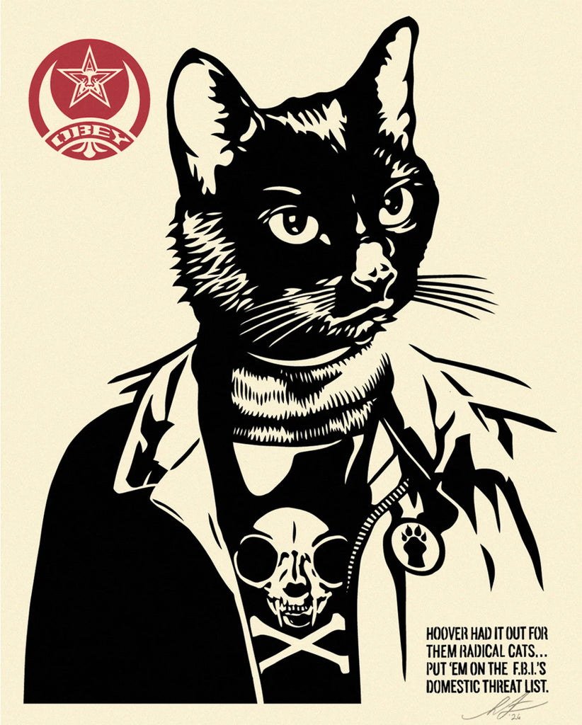 SHEPARD FAIREY 'Radical Cat' (2025) Hand-Signed Offset Lithograph