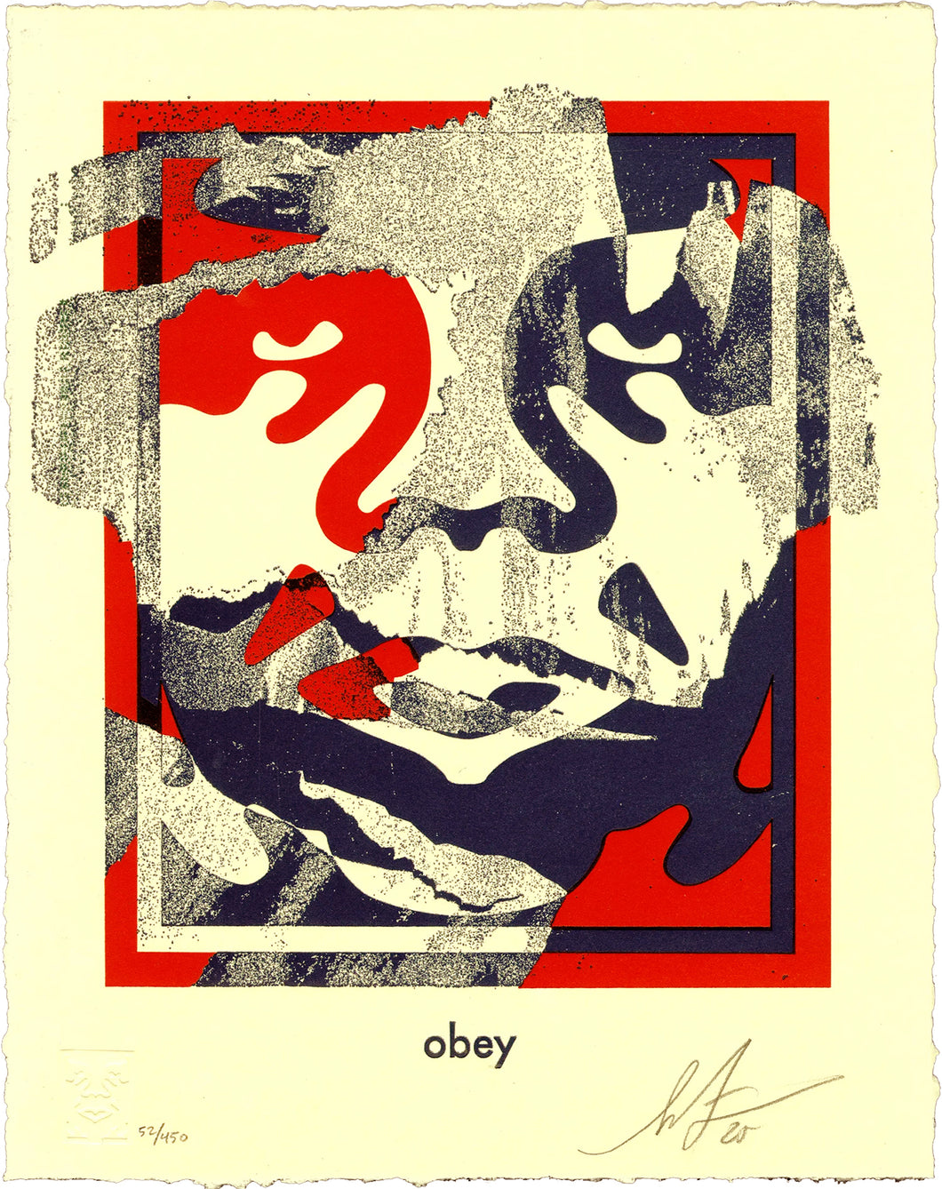 SHEPARD FAIREY 'Torn Icon' (2025) Letterpress Print