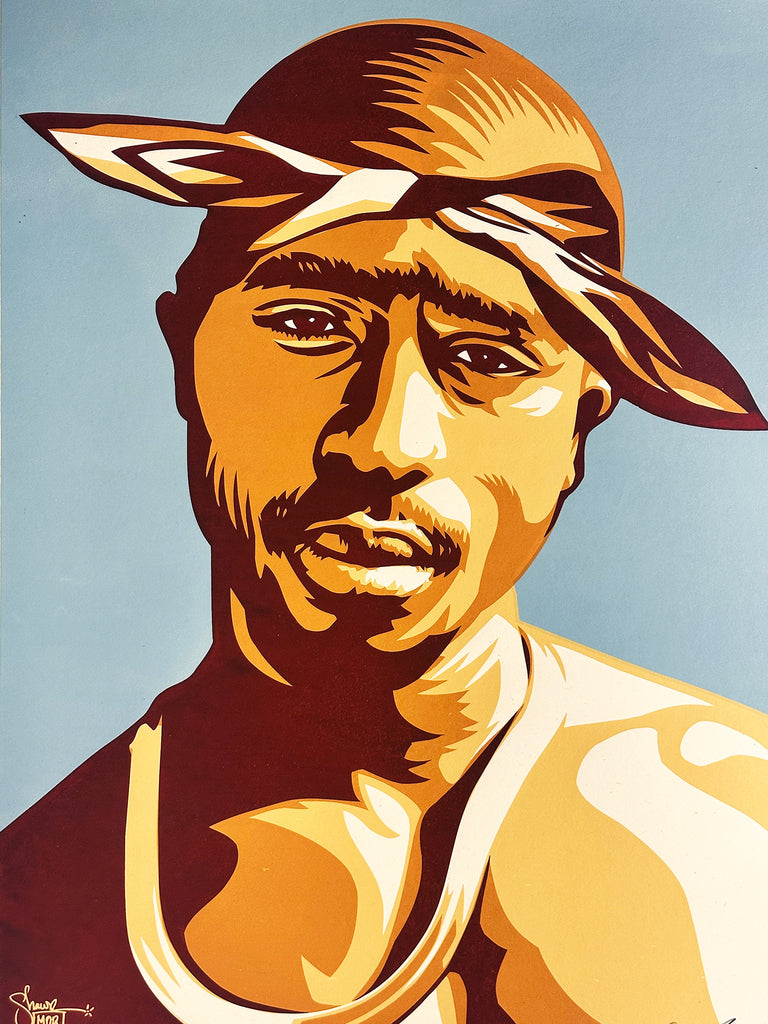 SHEPARD FAIREY 'Tupac' (blue) Screen Print