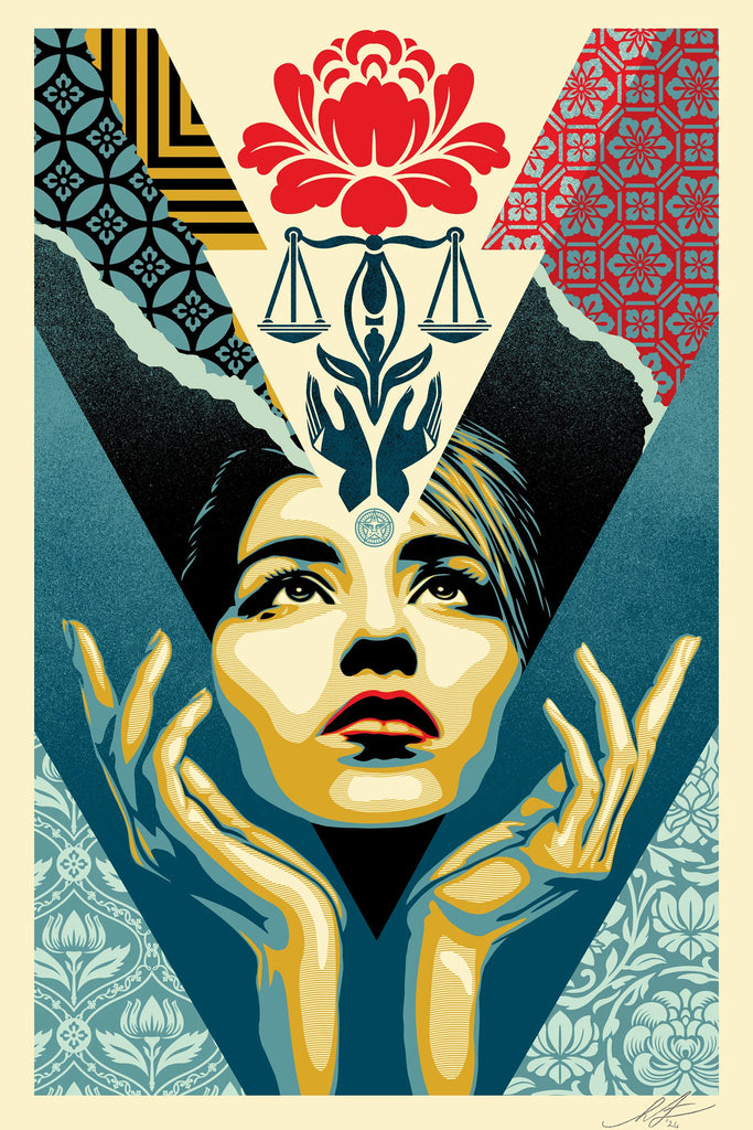 SHEPARD FAIREY 'Uplift Justice' (2026) Hand-Signed Offset Lithograph - Signari Gallery 