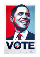 Load image into Gallery viewer, SHEPARD FAIREY &#39;VOTE (Obama 2008)&#39; HAND-SIGNED/Framed Archival Pigment Print - Signari Gallery 