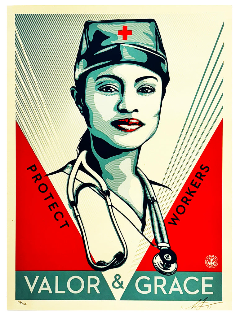 SHEPARD FAIREY 'Valor & Grace Nurse' (2020) Screen Print - Signari Gallery 