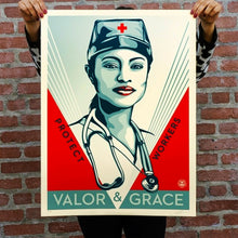 Load image into Gallery viewer, SHEPARD FAIREY &#39;Valor &amp; Grace Nurse&#39; (2020) Screen Print - Signari Gallery 