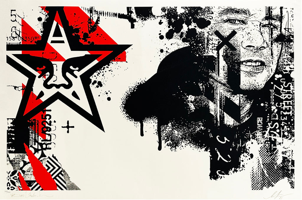 SHEPARD FAIREY x WK INTERACT 'Shepard/WK Portrait' (2023) Collab. Screen Print (#202) - Signari Gallery 