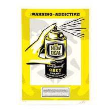 Load image into Gallery viewer, SHEPARD FAIREY &#39;Warning: Addictive&#39; (2019) Rare 1st Edition Screen Print