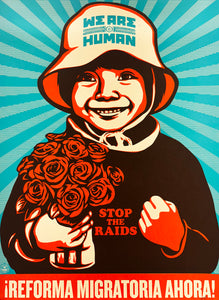 SHEPARD FAIREY x ERNESTO YERENA x NDLON 'Immigration Reform Girl' (2009) Screen Print - Signari Gallery 