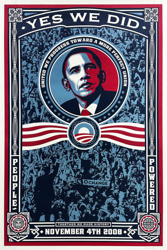SHEPARD FAIREY 'Yes We Did!' (2008) Rare Offset Lithograph - Signari Gallery 