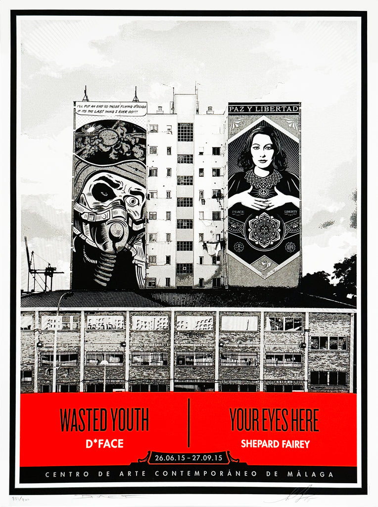 SHEPARD FAIREY x D*FACE 'Wasted Youth/Your Eyes Here' (2015) Rare Screen Print