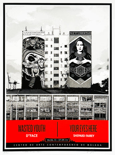 SHEPARD FAIREY x D*FACE 'Wasted Youth/Your Eyes Here' (2015) Rare Screen Print