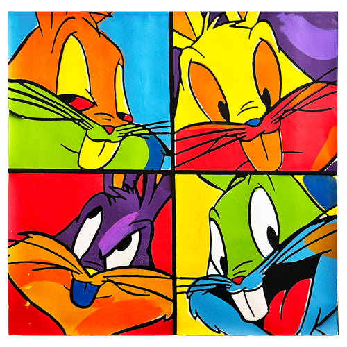 STEVE KAUFMAN 'Warner Bros.: Bugs Bunny Cartoon Quad' (1998) Original Oil on Canvas - Signari Gallery 