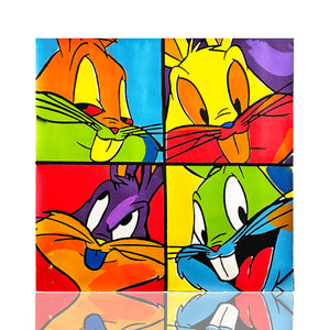 STEVE KAUFMAN 'Warner Bros.: Bugs Bunny Cartoon Quad' (1998) Original Oil on Canvas - Signari Gallery 