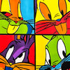 STEVE KAUFMAN 'Warner Bros.: Bugs Bunny Cartoon Quad' (1998) Original Oil on Canvas - Signari Gallery 