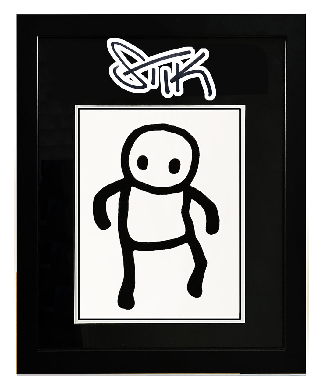 STIK 'Stik Character 2' (2011) RARE Custom Framed Hand-Drawn Sketch