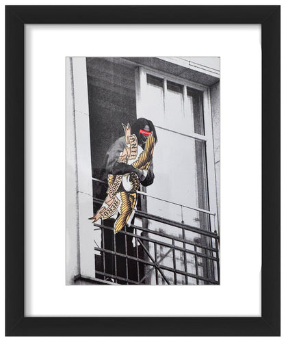 SUPREME x ANTIHERO 'Michael Jackson: Blanket Balcony' (2020) Rare Framed Original Postcard/Sticker - Signari Gallery 