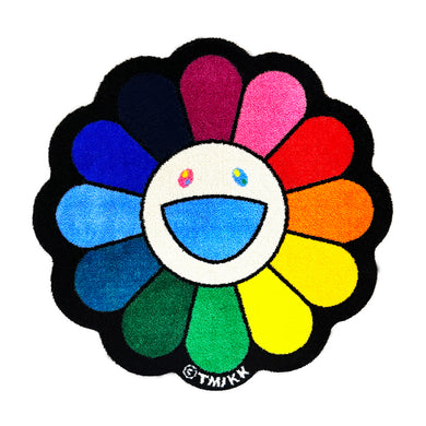 TAKASHI MURAKAMI 'Flowers' (2022) Floor Rug/Mat (rainbow) - Signari Gallery 