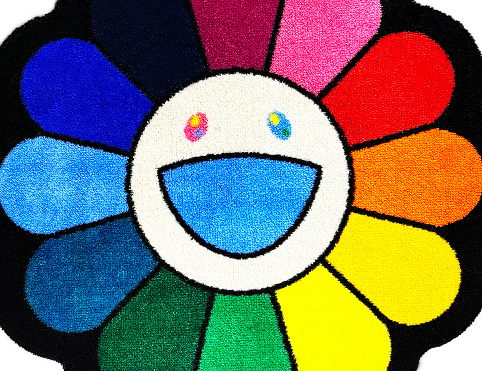 TAKASHI MURAKAMI 'Flowers' (2022) Floor Rug/Mat (rainbow) | Signari Gallery